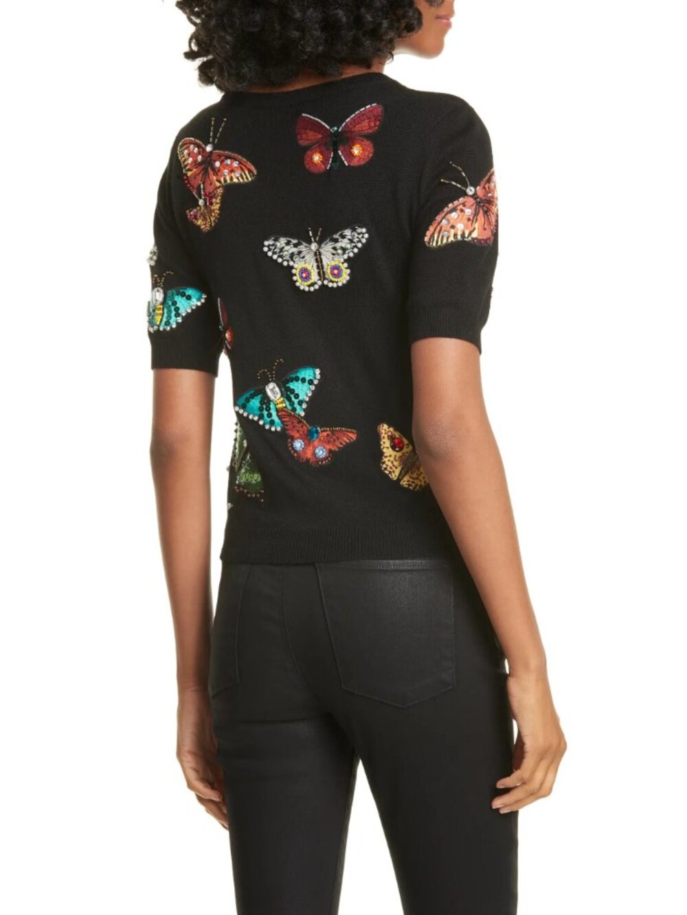 NWT Alice + Olivia Ciara Butterfly Embroidered Sweater Medium M - Picture 9 of 14